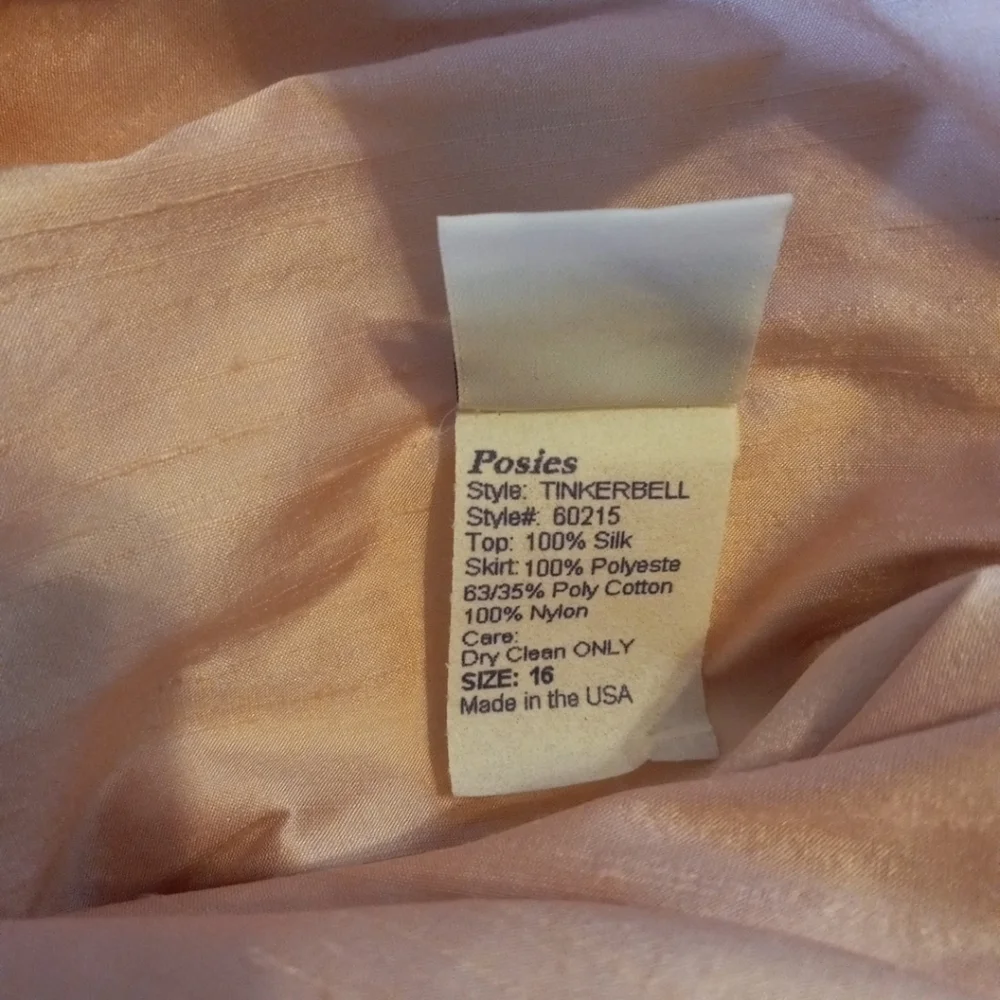 Posies Of Maine "Tinker Bell"Girls Dress Pink White Size 16. NWT - Picture 9 of 11